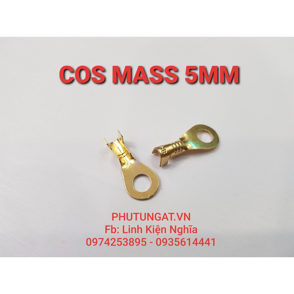 Đầu cos xe máy cos lấy mass cos vặn ốc 5mm - AT51 ( 1 bịch/50 cái)