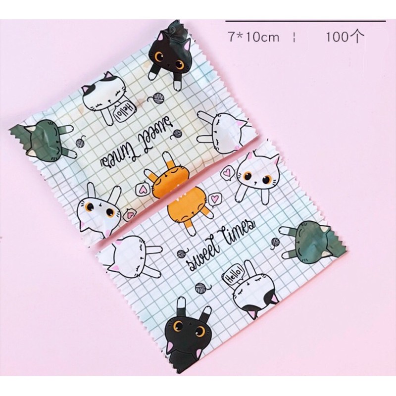 Túi nhựa đựng bánh dứa, cookie 100 cái nhiều mẫu