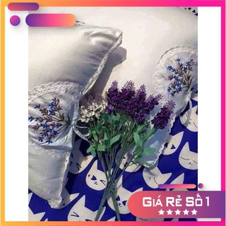 Bộ Đôi Gối Thảo Dược Hương Lavender - Thêu Hoa