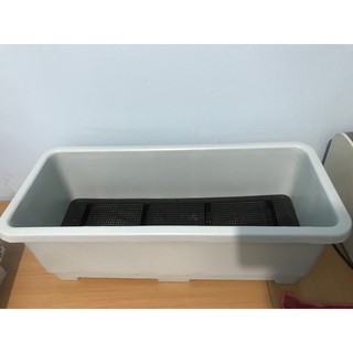 Combo 10 chậu trồng cây trồng hoa trồng rau thông minh (60x26x21cm) - Màu trắng -  Độ bền trên 5 năm