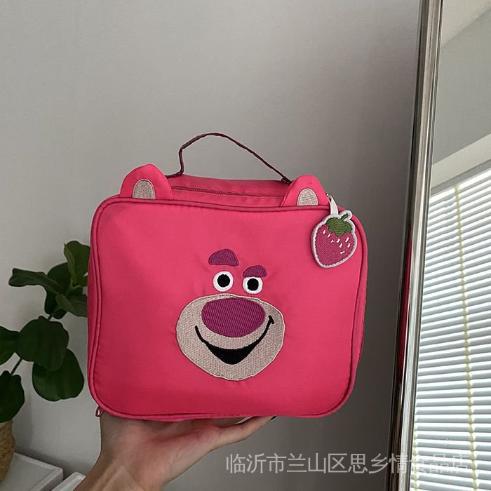 Mới Túi Xách Du Lịch Cỡ Lớn Họa Tiết Gấu Dâu Tây Hoạt Hình Đáng Yêu