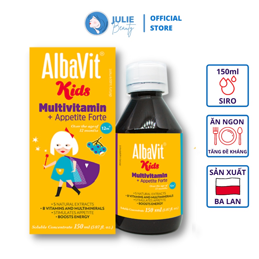 Siro ăn ngon Albavit nhập khẩu Ba Lan – Albavit Kids Multivitamin Appetite Forte 150ml