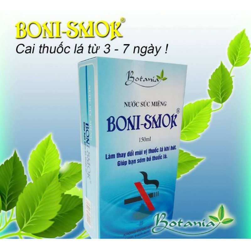 ✅(CHÍNH HÃNG) Nước súc miệng cai thuốc lá Boni Smoke Boni Smok 250ml, 150ml