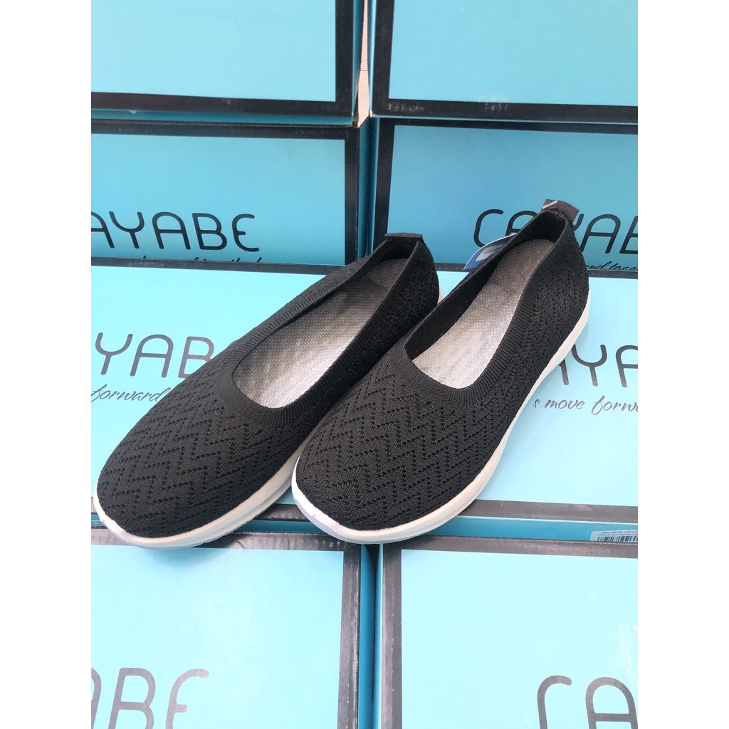 GIÀY LƯỜI SLIPON THỂ THAO MÀU ĐEN VẢI LƯỚI CO GIÃN - CAYABE