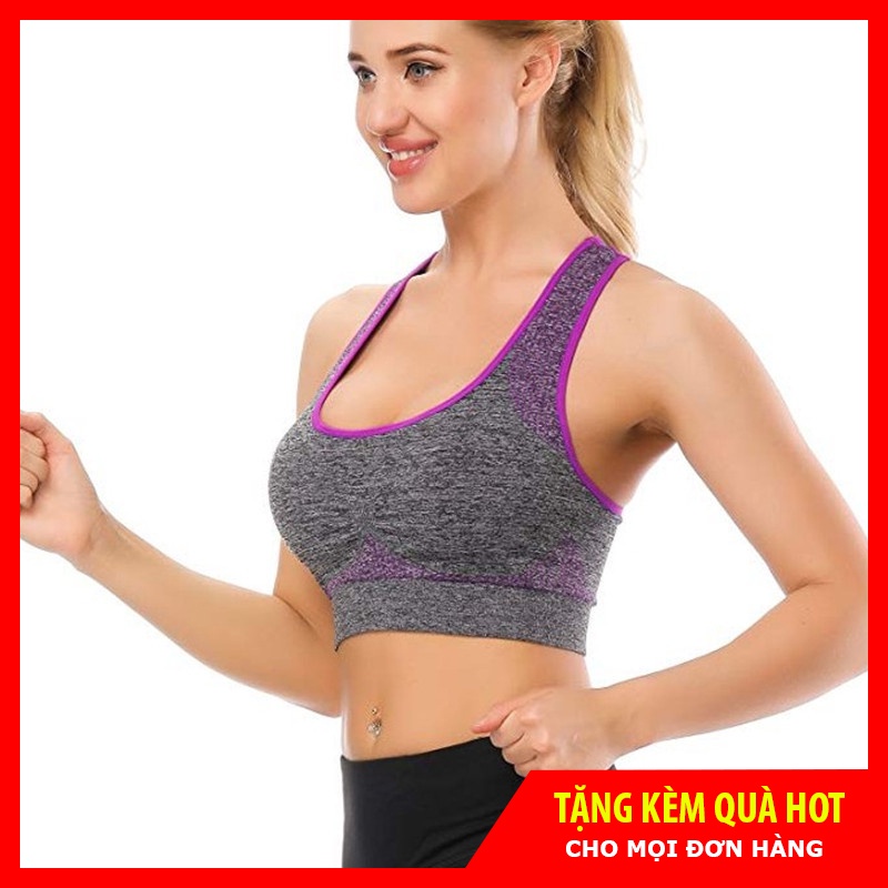 Áo Bra Tập GYM YOGA Nữ Simple Vải Dệt Kim Co Dãn Mịn Mát Có Sẵn Đệm Mút AB010 GYM FASHION