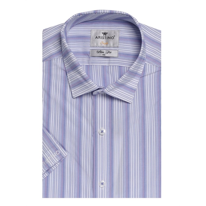 Áo sơ mi ngắn tay nam Aristino TAG 725K sợi sồi mềm mát, from slim tà lượn ASS149S8
