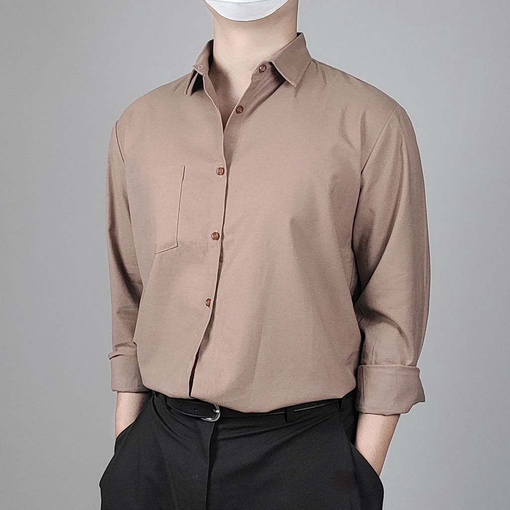 Áo sơ nam mi dài tay, màu trơn và sọc caro. Form regular trẻ trung