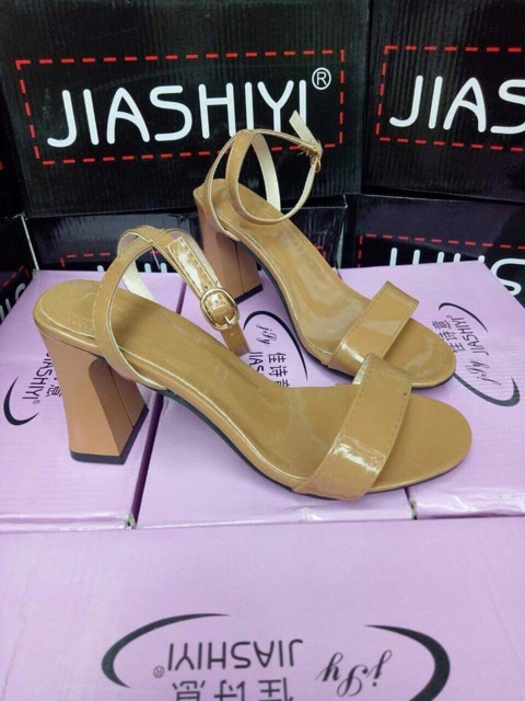 [ Free Ship - Hàng Cao Cấp Xả Kho ] Dép Sandal Nữ Cao Gót 7cm Quai Trơn Da Mềm