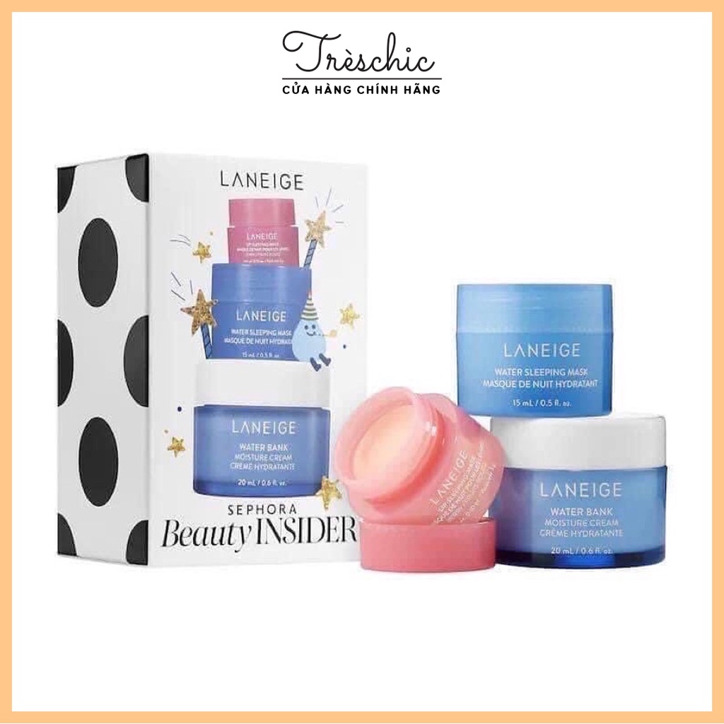 Set Laneige Mask ngủ 15ml + Mask môi 3g + Cấp ẩm Water bank 20ml 3pcs
