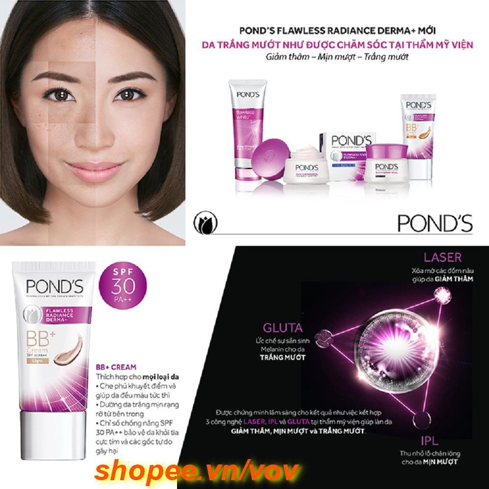 (CHÍNH HÃNG) Kem dưỡng trắng tạo nền Ponds BB cream Light 25g