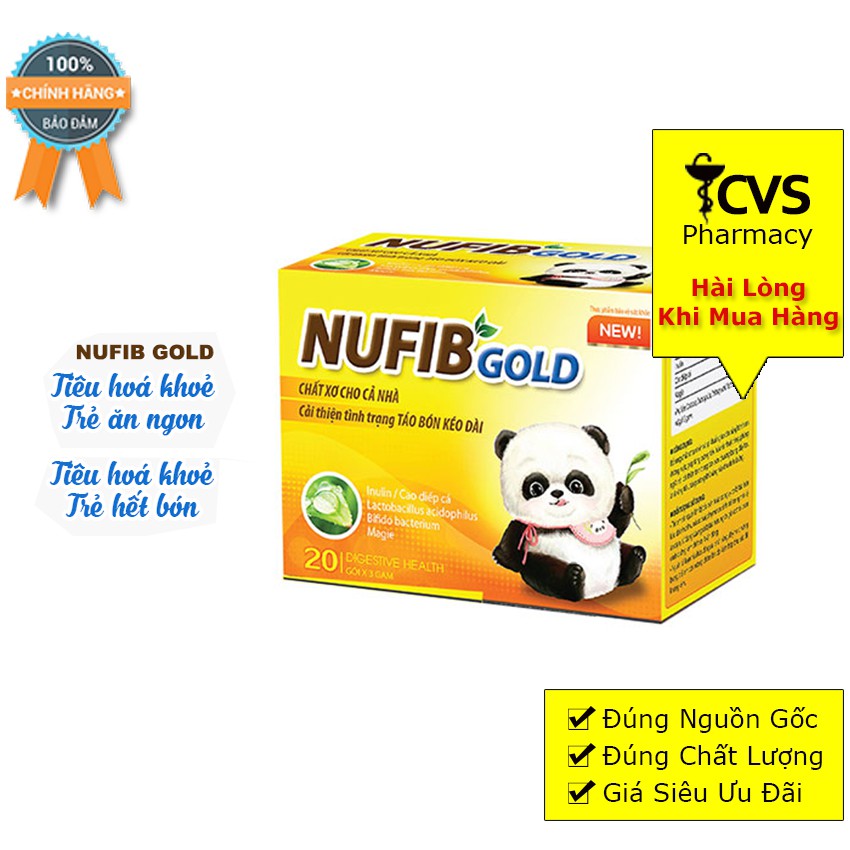 Nufib Gold - Hỗ trợ giảm các triệu chứng đầy bụng, khó tiêu, đầy hơi, rối loạn tiêu hóa