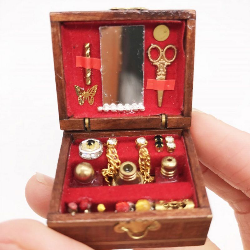 Hộp Đựng Trang Sức Mini Tỉ Lệ 1 / 12 Độc Đáo Trang Trí Nhà Búp Bê