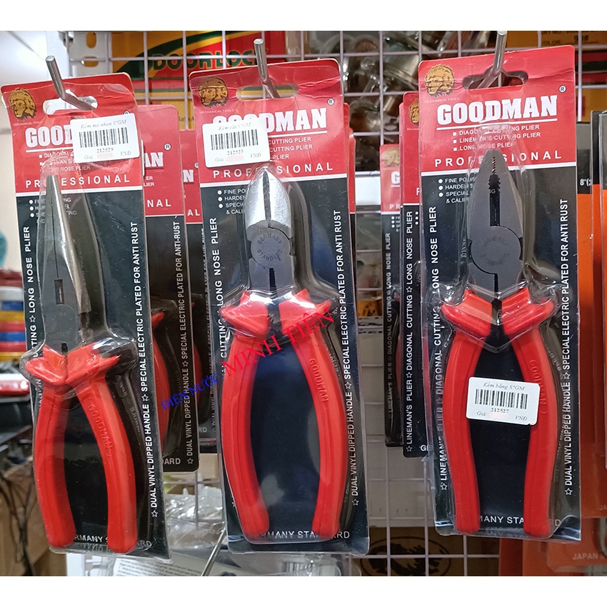 Kềm, Kìm điện , kìm cắt, kìm mỏ nhọn 6", 8" thương hiệu GOODMAN thương hiệu đến từ Gemany