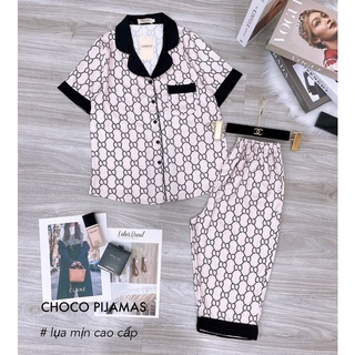 Hot Bộ lụa pijama ngắn tay quần lửng siêu hot cao cấp hãng choco - sam bộ mặc nhà đẹp