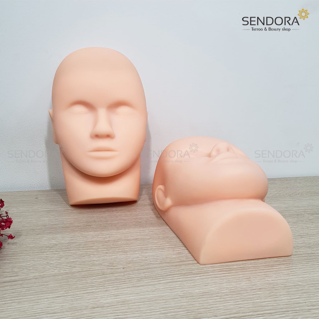 Đầu manocanh silicon mềm học phun xăm, nối mi, massage