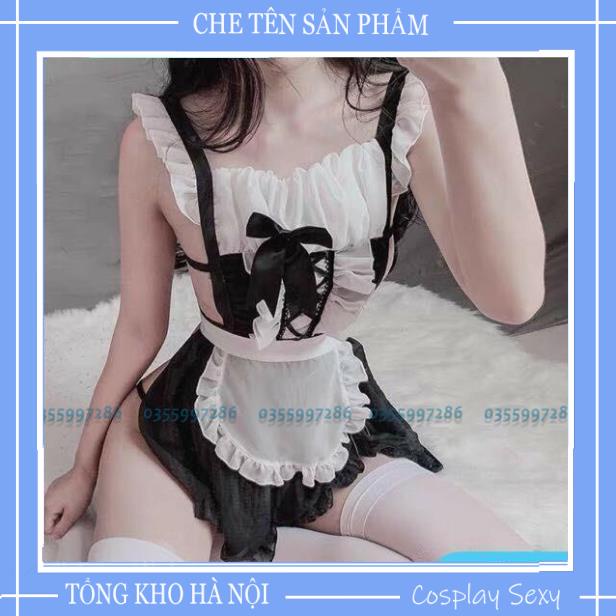 Váy Ngủ Cosplay Hầu Gái  Siêu Cấp - HG1925 - Bộ Đồ Ngủ Cosplay Sexy Cô Giúp Việc Gợi Cảm Đủ Món