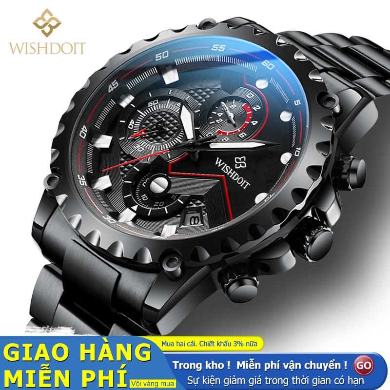 Đồng Hồ Đeo Tay WISHDOIT Chính Hãng Bằng Thép Không Gỉ Chống Thấm Nước Thời Trang Công Sở Cho Nam | BigBuy360 - bigbuy360.vn