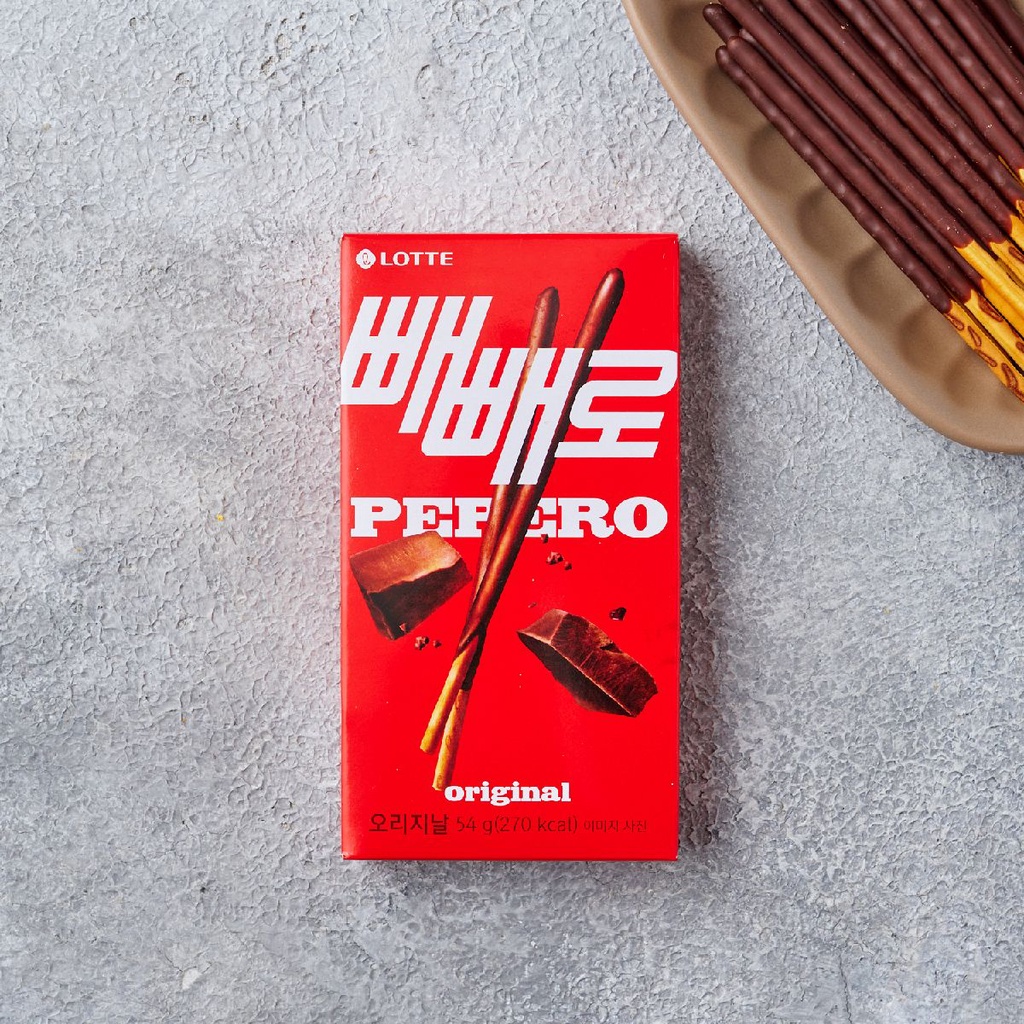 Pepero - Bánh que Pepero phủ socola truyền thống/hạnh nhân/ đậu phộng - Lotte Hàn Quốc