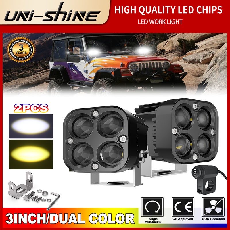 Đèn Led Hình Vuông 3inch 12D 120W 6000K 3000K DC 12V 24V Ánh Sáng Trắng Dành Cho Ô Tô Xe Tải