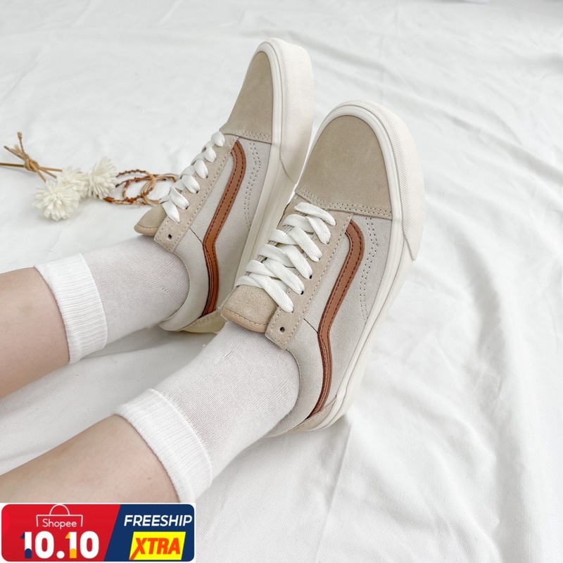 [𝗖𝗛𝗜́𝗡𝗛 𝗛𝗔̃𝗡𝗚] giày Vans old skool camel