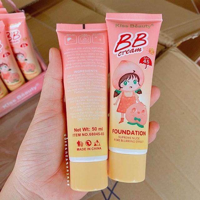 Kem Nền BB 2in1 Kiss Beauty Đào SPF45