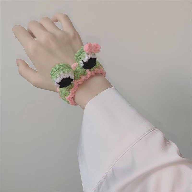 Vòng tay len mặt hình tai thỏ dễ thương sáng tạo cho nữ