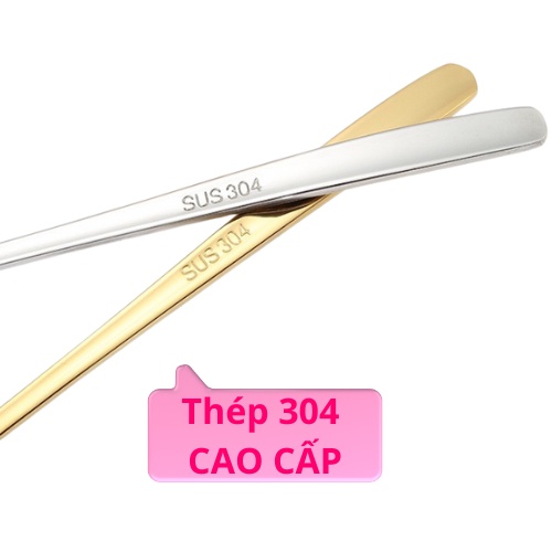 Muỗng thìa inox thép 304 CÁN DÀI nhiều màu sắc cao cấp đẹp sáng bóng