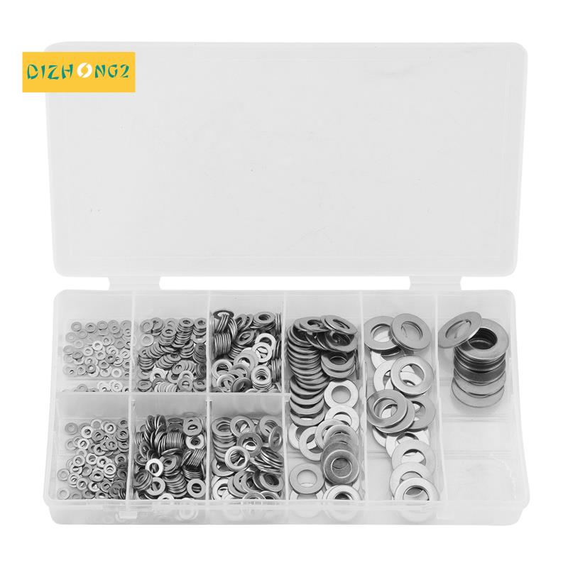 Bộ 800 Vòng Đệm Phẳng Bằng Thép Không Gỉ 304 Kèm Ốc Vít Và Đai Ốc M2-M12