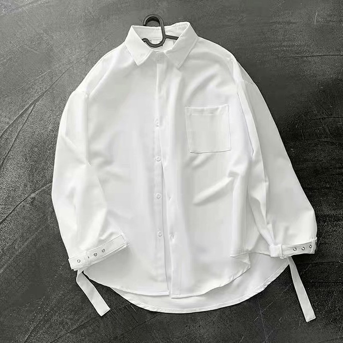 Áo sơ mi tay dài dáng rộng phong cách thời trang Hàn Quốc cho nam M-2XL