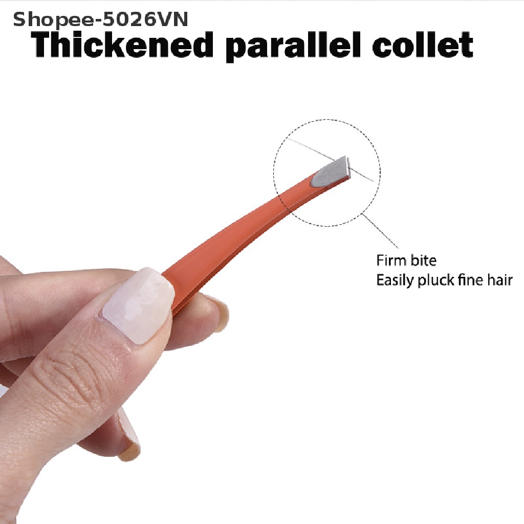 [flood] Professional Eyebrow Tweezers Stainless Steel Gold Lash Clamps Colorful Hair (f)