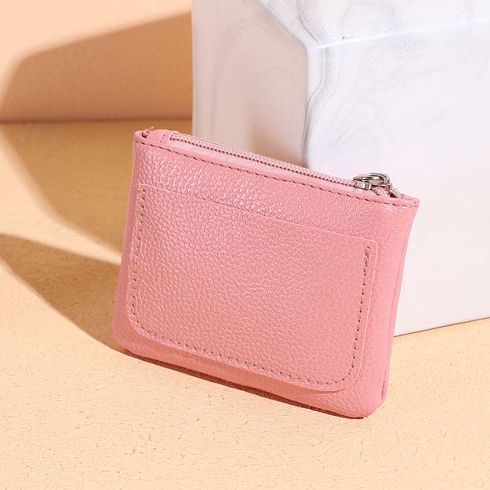 Ví Đựng Tiền Xu Mini Màu Trơn Họa Tiết Vỏ Trái Vải Dành Cho Nữ