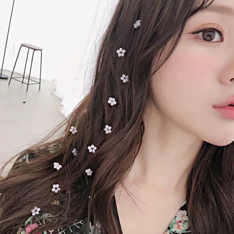Kẹp tóc đầu lược thiết kế gắn dây đính hạt dễ thương