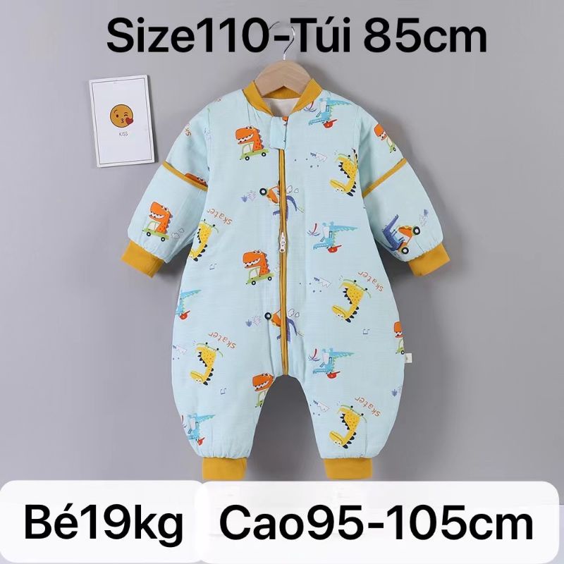 Ninikids: Túi ngủ cotton chần bông mùa Đông CHỐNG ĐẠP CHĂN, túi ngủ cho bé, túi ngủ ĐẠI HÀN