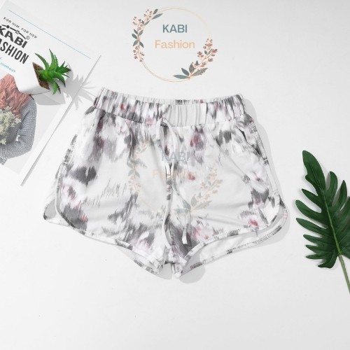 Quần đùi nữ KABI quần short thun cotton mặc nhà mặc ngủ hoa văn có túi thoáng mát dễ thương | BigBuy360 - bigbuy360.vn