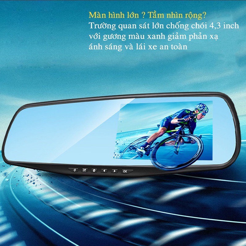 Camera Hành Trình Ô TÔ - Dạng Gương Chiếu Hậu, Màn 4,3 Inch Full HD,Camera Hành Trình Tích Hợp Camera Lùi CarZone | BigBuy360 - bigbuy360.vn