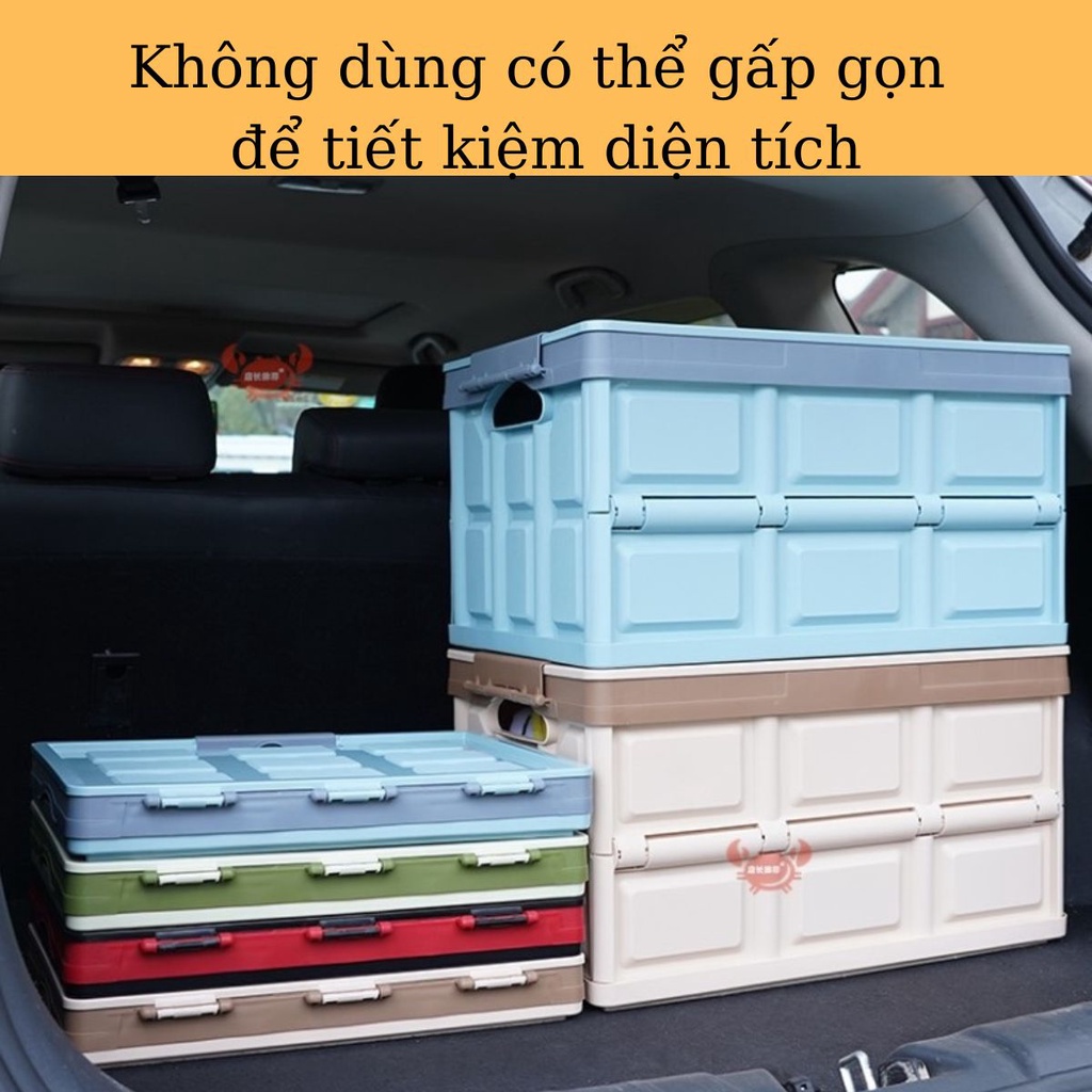 Thùng Nhựa Đựng Đồ Gấp Gọn Lưu Trư Quần Áo Đồ Chơi Hồ Sơ Đựng Đồ Trên Ô Tô