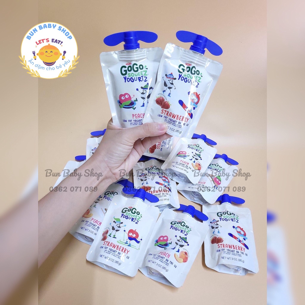 ) Sữa chua Gogo Squeez Mỹ vị trái cây cho bé 6tháng - Bun Baby Shop