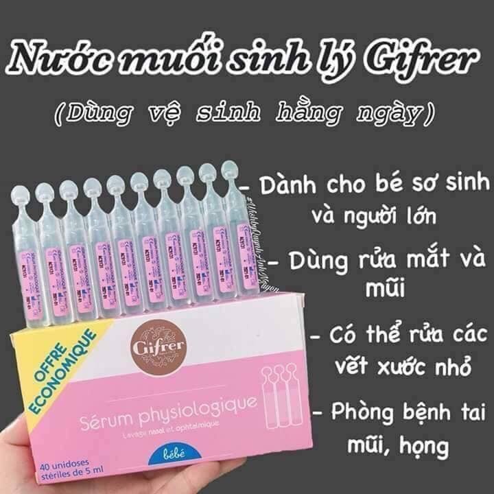 Nước muối sinh lý Pháp cho bé từ sơ sinh Gifrer Pháp