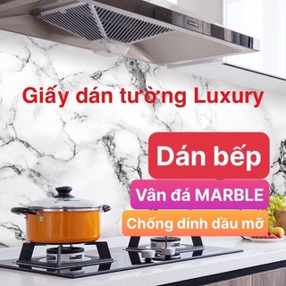 Giấy dán tường 5Mx60CM Giấy dán bếp vân đá MARBLE Giấy dán tường TRÁNG NHÔM-CHỐNG CHÁY Giấy dán bề mặt bếp chống dầu mỡ