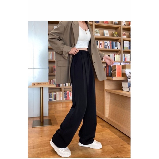 Quần dài NZN lưng cao ống rộng thiết kế mới thời trang xuân thu dành cho nữ