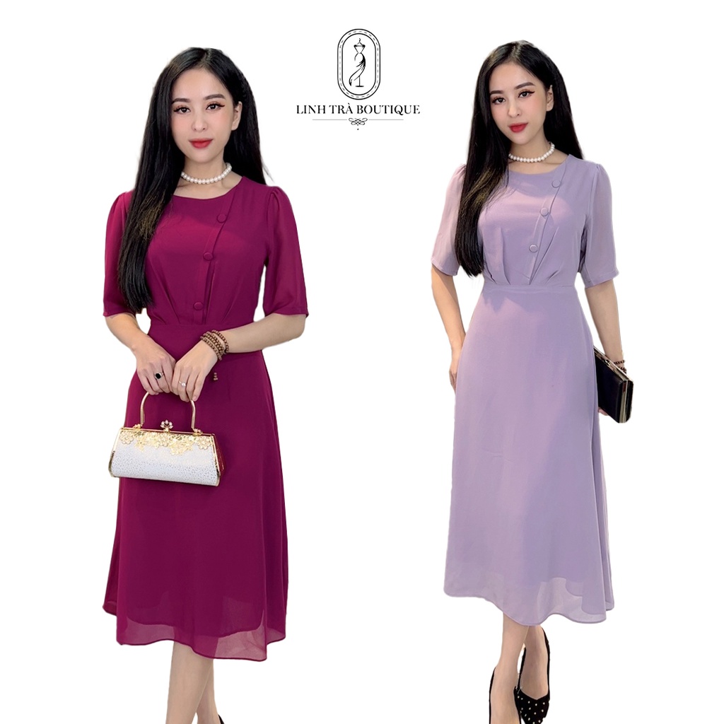 Đầm Quý Bà Sang Trọng   Cao Cấp Vải Voan Chiffon Bigsize Thoải Mái Quý Phái Đa Dụng Cho Trung Niên