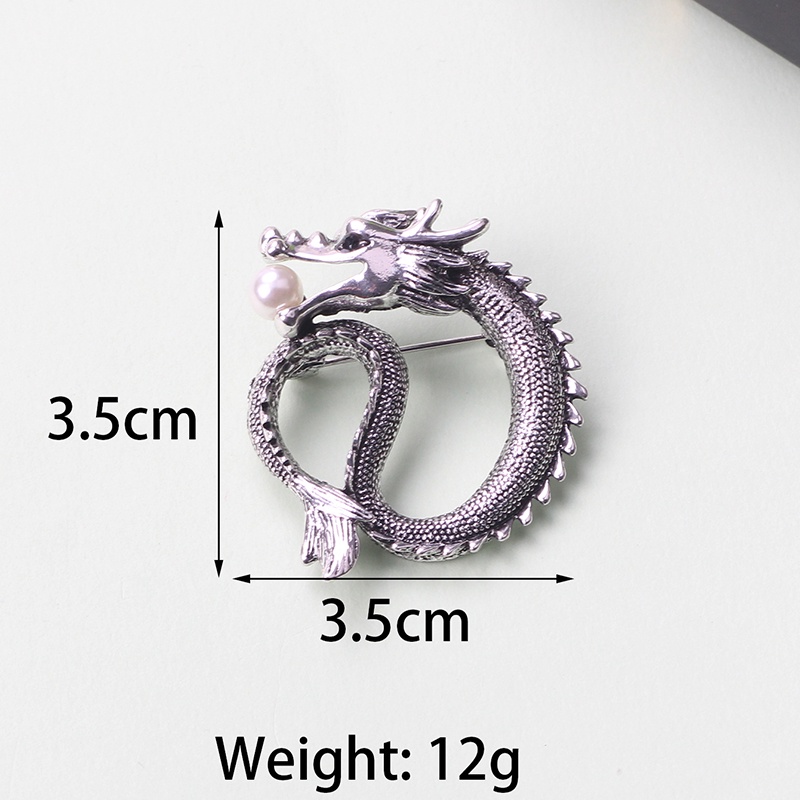 Ghim Cài Áo Hình Rồng Đỏ Hai Màu Sắc Cá Tính