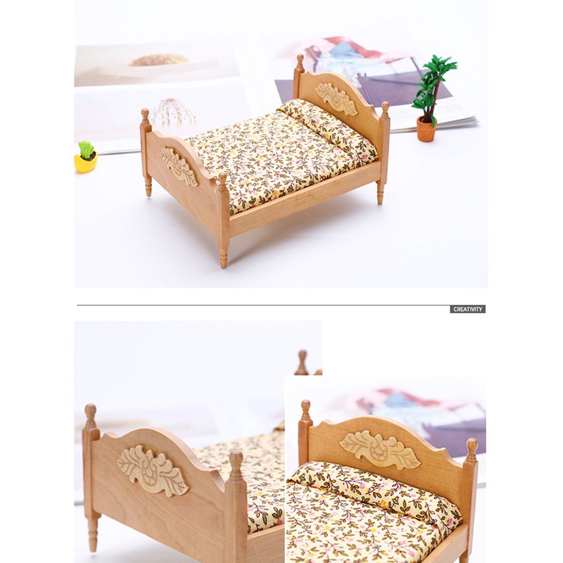 Giường Ngủ Mini Tỉ Lệ 1: 12 Cho Nhà Búp Bê