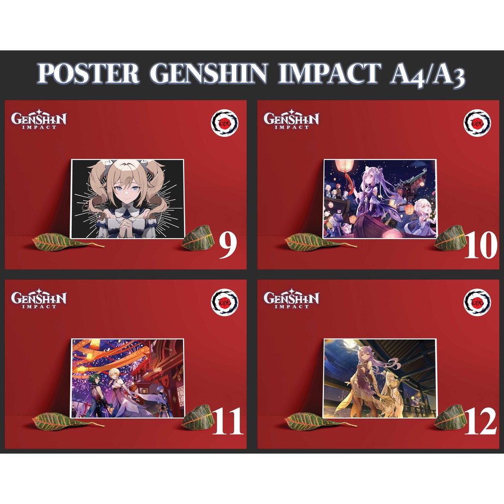 Postcard Cao Cấp - Poster Genshin Impact Set 3