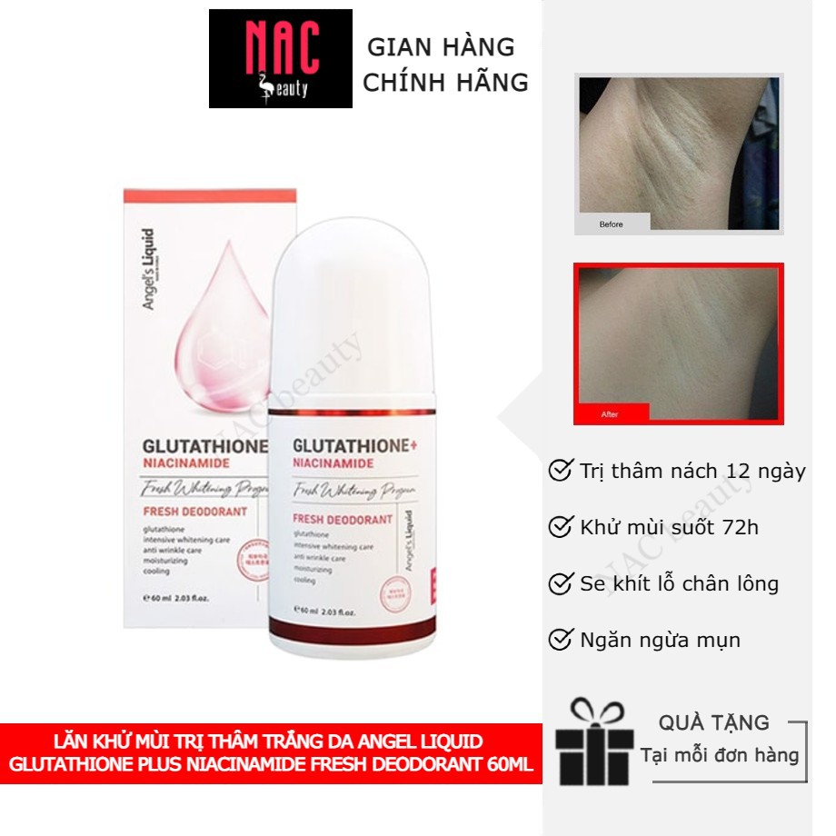 Lăn Khử Mùi Angel's Liquid Glutathione FreshUp Whitening Magic Deo Stick