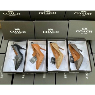 Giày bít mũi gót cao 8p da thật êm chan