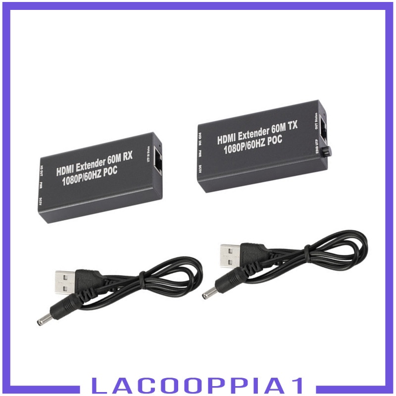 [LACOOPPIA1] HDMI Extender Balun with IR Over Single CAT5e or CAT6 60M