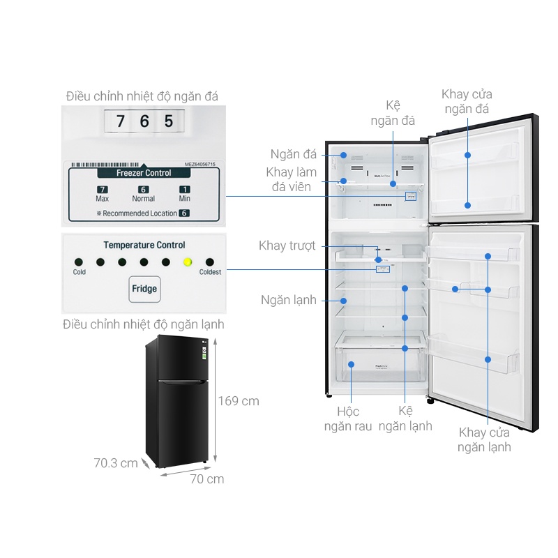 TỦ LẠNH LG GN-B422WB 393 lít - dienmaytonkho.com