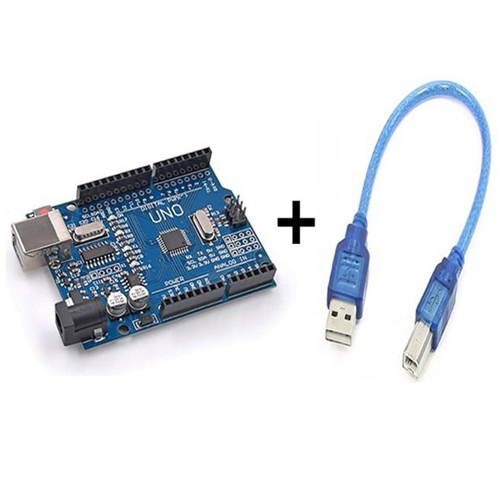 Module arduino UNO R3 chip dán ch340 (board phát triển) Arduino Uno R3 SMD + Tặng kèm Káp USB