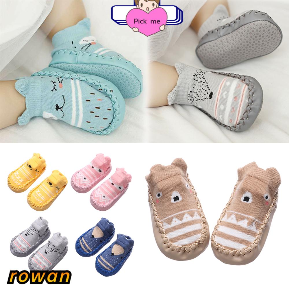 Vớ cotton chống trượt thoải mái nhiều màu sắc dành cho em bé sơ sinh ROW